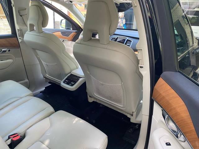Cream leather rear seats in a Volvo XC90