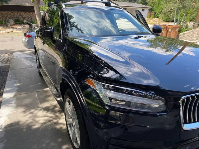 A black Volvo XC90, front three-quarter